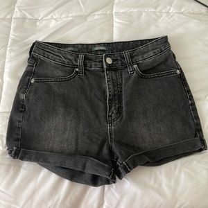 Black jean shorts